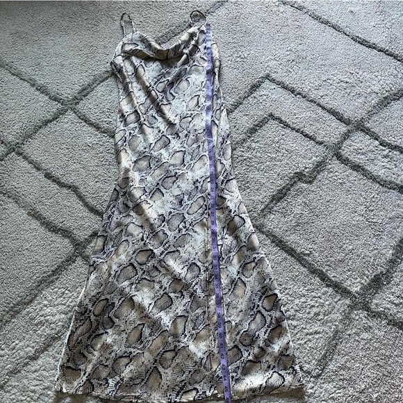 Paper Heart midi slip dress reptile print tan cream neutral xs - Picture 3 of 9
